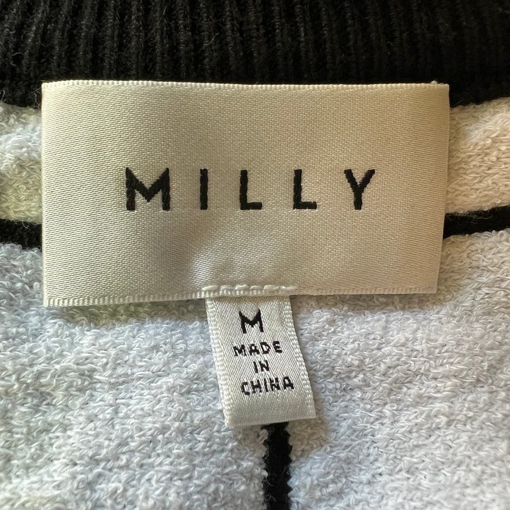MILLY Black & White Windowpane Knit A-Line Dress – Open Back – Size M - Picture 7 of 16